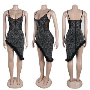 Black and White Asymmetrical Dress